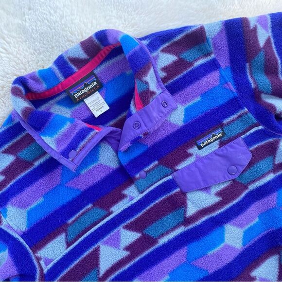 PATAGONIA Aztec arrival T Snap Synchilia Fleece Quarter Button Up Sz. M - Picture 2 of 5